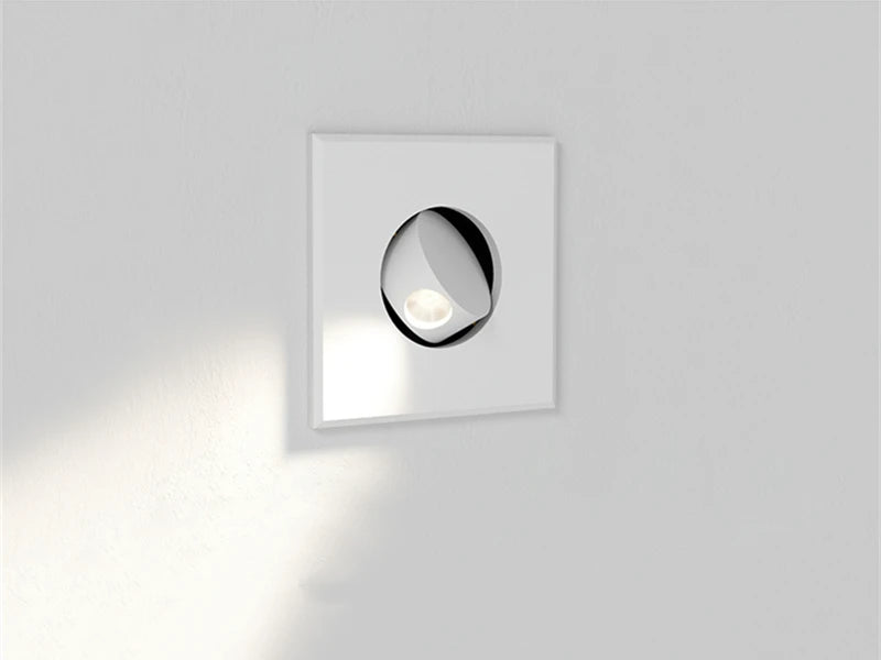 Modern LED Embedded Wall Lamp 3W 350º Rotation Bedside Sconce Bedroom Reading Hidden Decor Stair Wall Lighting Fixture AC85-265V