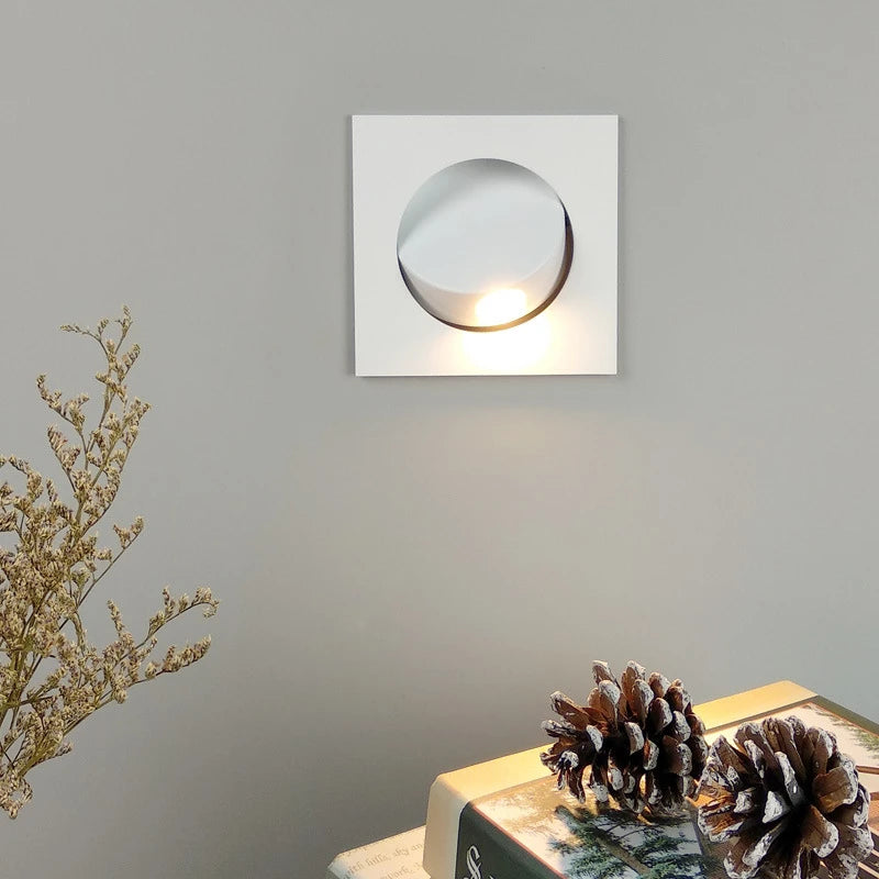 Modern LED Embedded Wall Lamp 3W 350º Rotation Bedside Sconce Bedroom Reading Hidden Decor Stair Wall Lighting Fixture AC85-265V