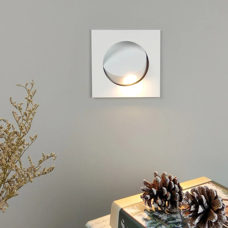 Modern LED Embedded Wall Lamp 3W 350º Rotation Bedside Sconce Bedroom Reading Hidden Decor Stair Wall Lighting Fixture AC85-265V