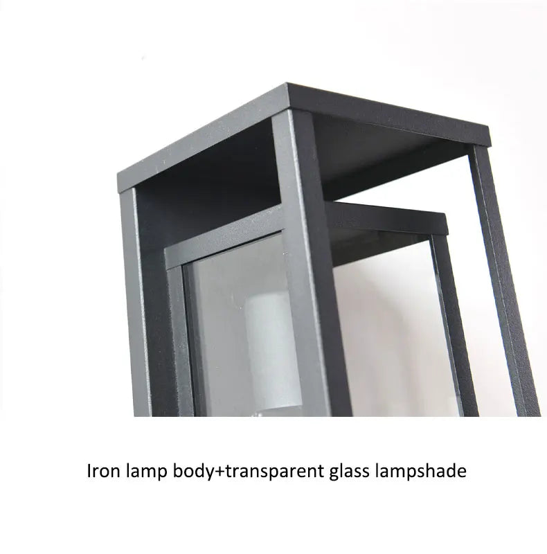 American Retro Waterproof Wall Lamp Industrial Glass Lamp Indoor Outdoor Courtyard Corridor Bar Villa Garden Decorative Lamp