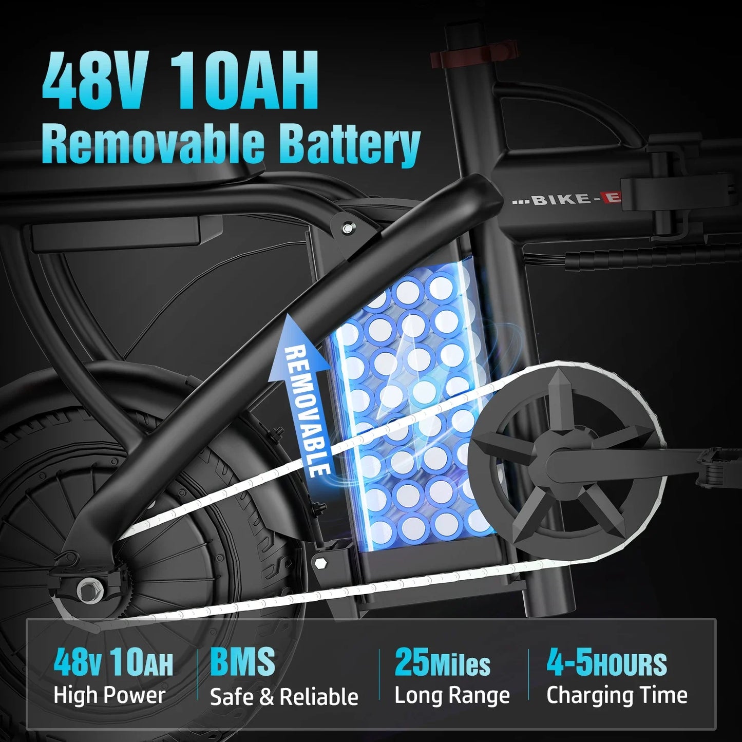 Ebike Z6 500W 48V10AH,20MPH 14' Mini Ebike for City Commuter, Folding Electric Bicycle for Adult with Two Seats UL2849