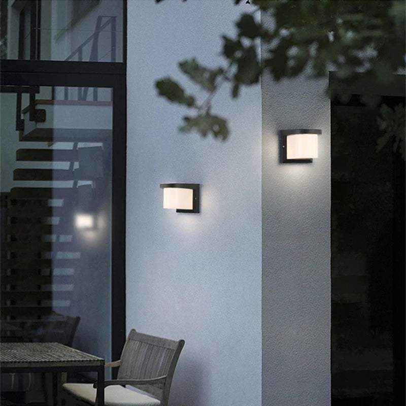 Modern LED Outdoor Wall Lamp E27 Waterproof IP65 Aluminum Porch Light Garden Fence Street Exterior Wall Sconce Lighting 110/220V