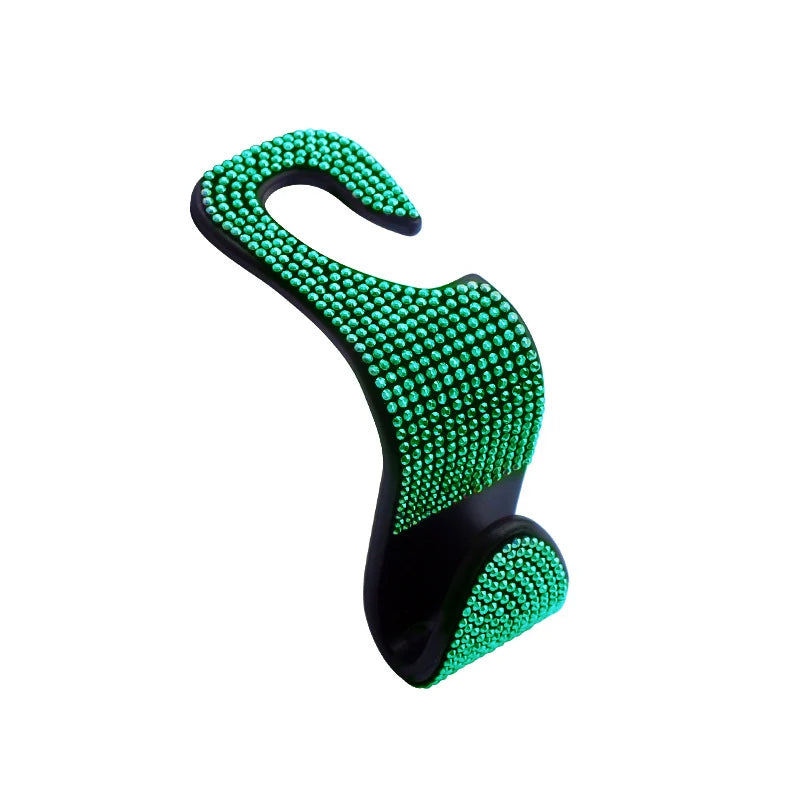 Car Storage Hook Rhinestone Car Seat Back Hook Auto Back Universal Headrest Mount Storage Holder Car Interior Accessories Decor
