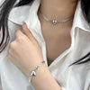 Stainless Steel Bracelet New Fine Jewelry Hip Hop Punk Watch Band Chain Love Heart Charm Thick Chain Bracelets for Women