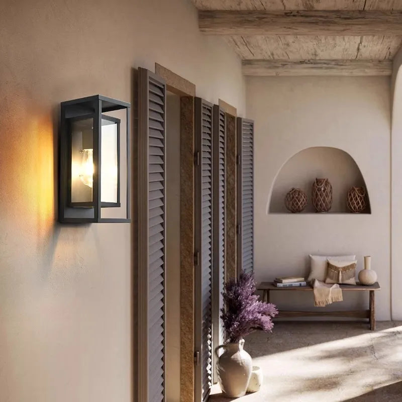 American Retro Waterproof Wall Lamp Industrial Glass Lamp Indoor Outdoor Courtyard Corridor Bar Villa Garden Decorative Lamp