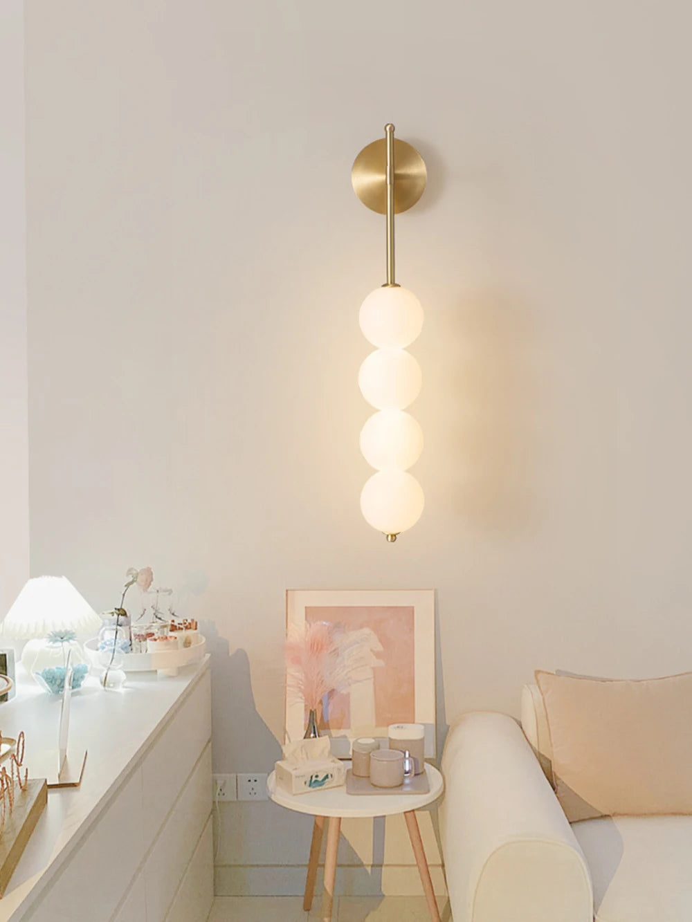 Nordic Wind Gourd Wall Lamp Minimalist LED Milky White Light For Living Room Study Bedroom Bedside Home Decoration Light Fixture