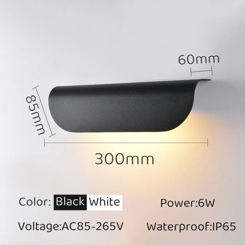 Waterproof Simple LED Wall Lamp Modern Outdoor/Indoor IP65 Entrance Decor Sconce Garden Porch Bedside Home Wall Lights Luminaire