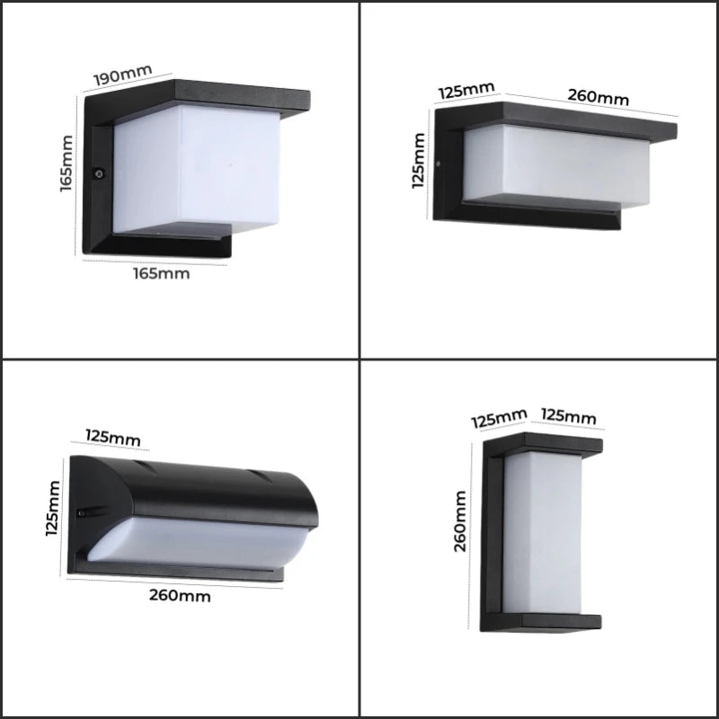 Modern LED Outdoor Wall Lamp E27 Waterproof IP65 Aluminum Porch Light Garden Fence Street Exterior Wall Sconce Lighting 110/220V
