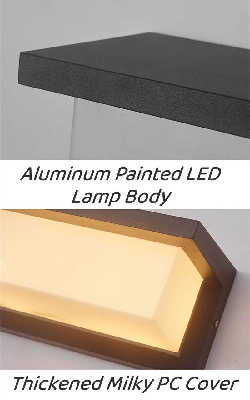 Modern LED Outdoor Wall Lamp E27 Waterproof IP65 Aluminum Porch Light Garden Fence Street Exterior Wall Sconce Lighting 110/220V