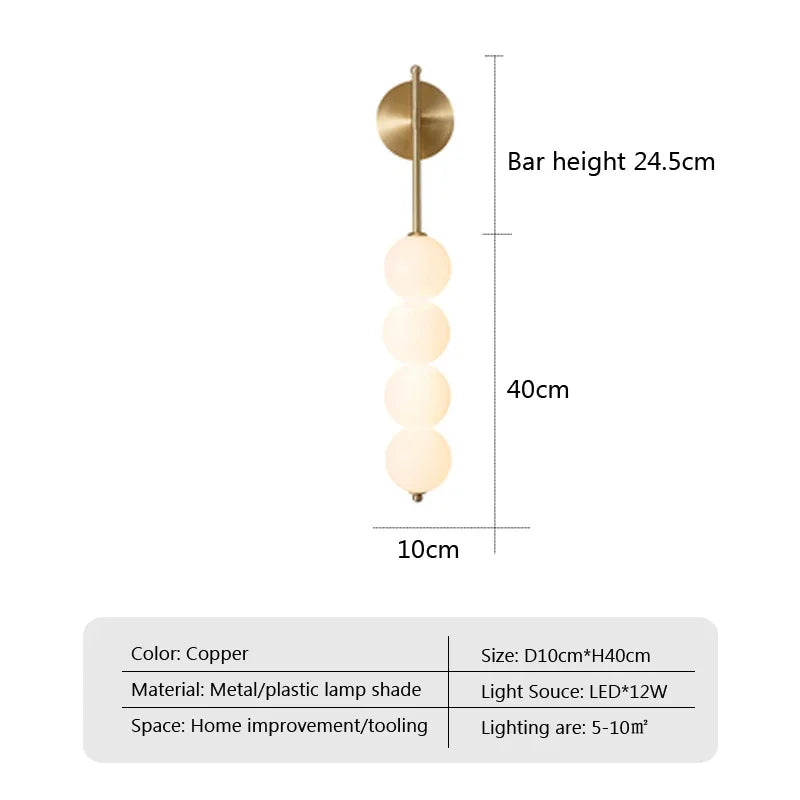 Nordic Wind Gourd Wall Lamp Minimalist LED Milky White Light For Living Room Study Bedroom Bedside Home Decoration Light Fixture