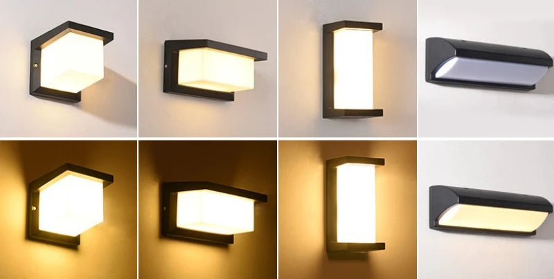Modern LED Outdoor Wall Lamp E27 Waterproof IP65 Aluminum Porch Light Garden Fence Street Exterior Wall Sconce Lighting 110/220V