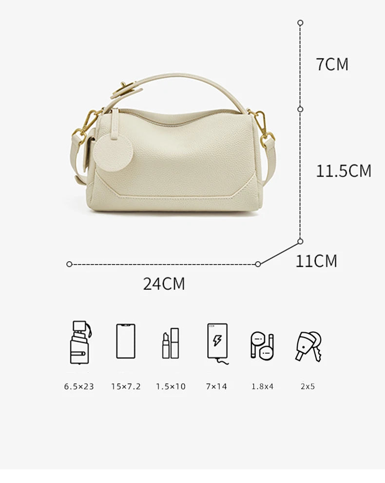 FOXER Cow Leather Crossbody Bag for Women Spring & Summer Fashion New Collection Lady Shoulder Handbag Purse Gift For Girls