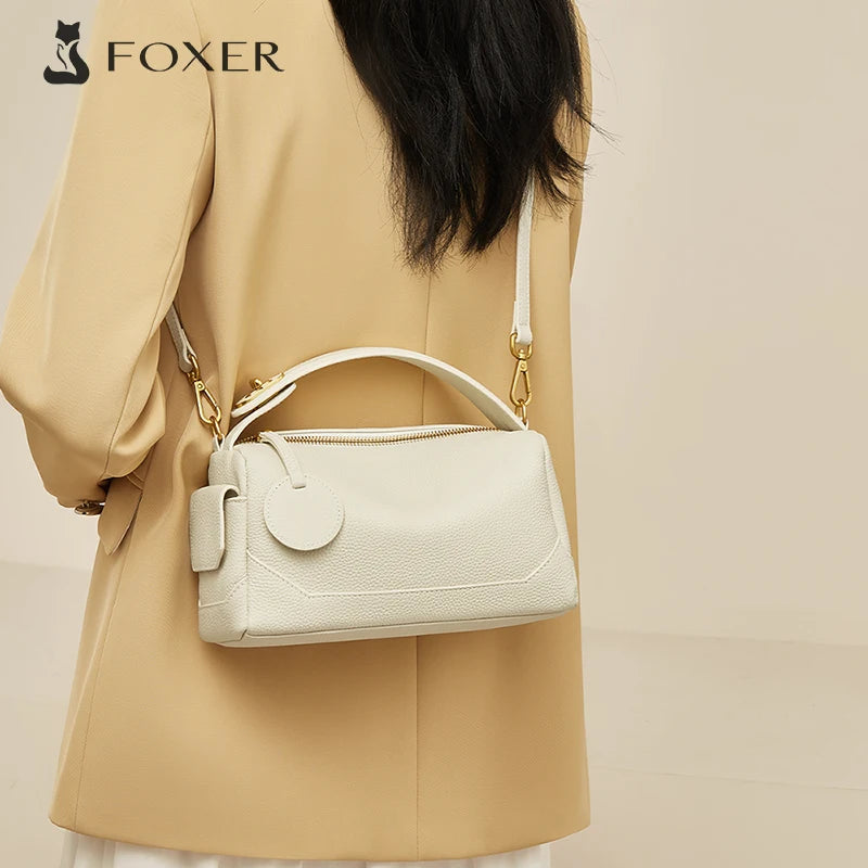 FOXER Cow Leather Crossbody Bag for Women Spring & Summer Fashion New Collection Lady Shoulder Handbag Purse Gift For Girls