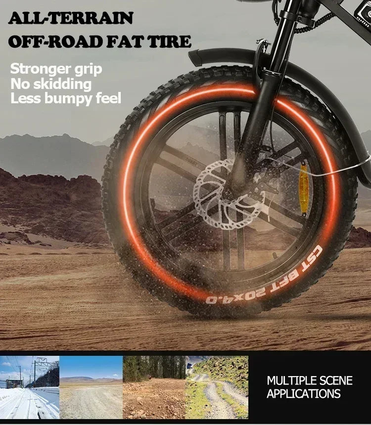 Newly V20Pro electric bicycle 1000W 48V 15AH ebike , 20 inch electric fat tire electric city mountain bike