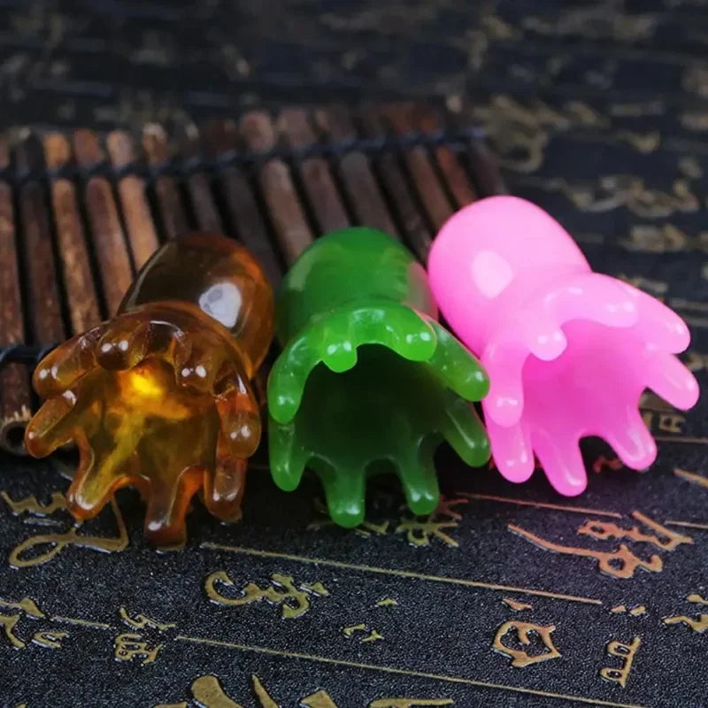 2025 New Resin Octopus Scalp Massage Comb Acupressure Meridian Therapy Hair Care Portable Relaxation Tool Natural Material