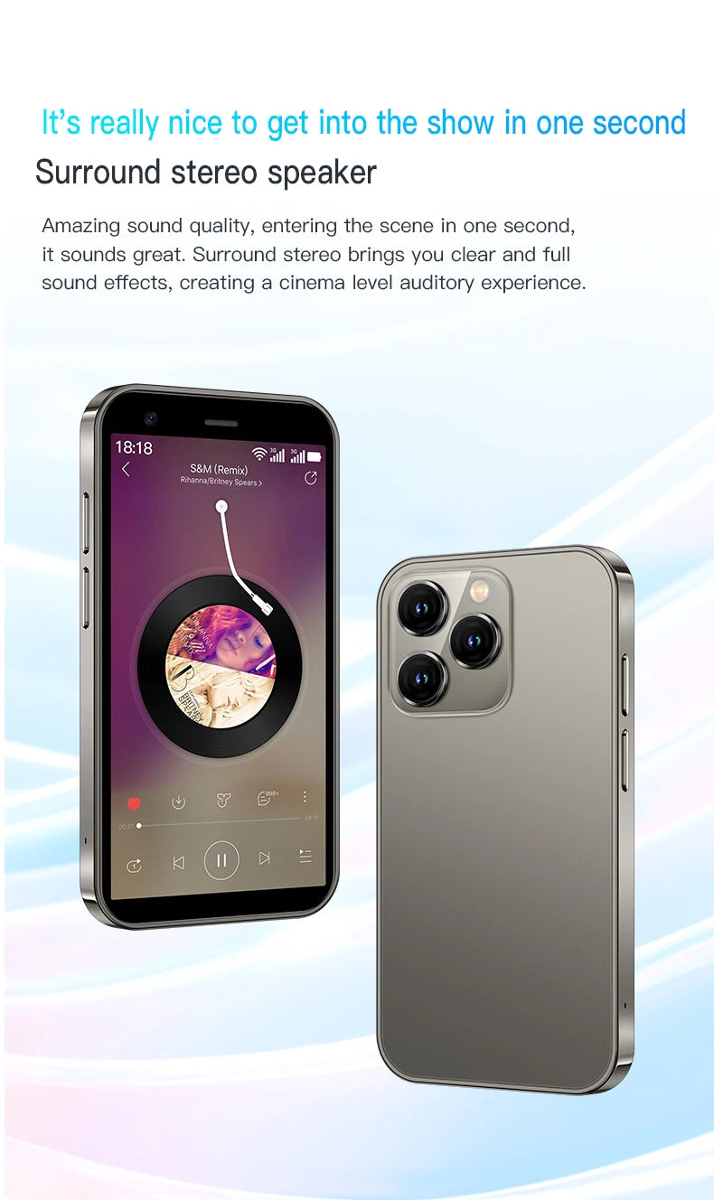 SOYES XS15 Blue 3G Mini Smartphone 3.0" HD Screen 2G RAM 16G ROM Dual SIM Standby Play Store Multiple colors available More Apps