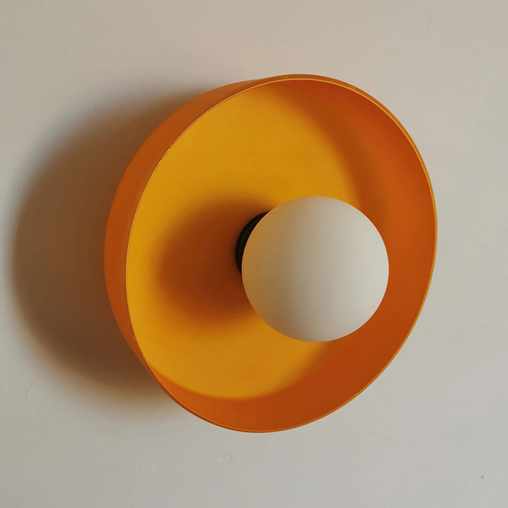 Modern Italy Designer Glass Wall Lamp for Living Room Bedroom Balcony Corridor Decor White Green Orange Lampshade Wall Light