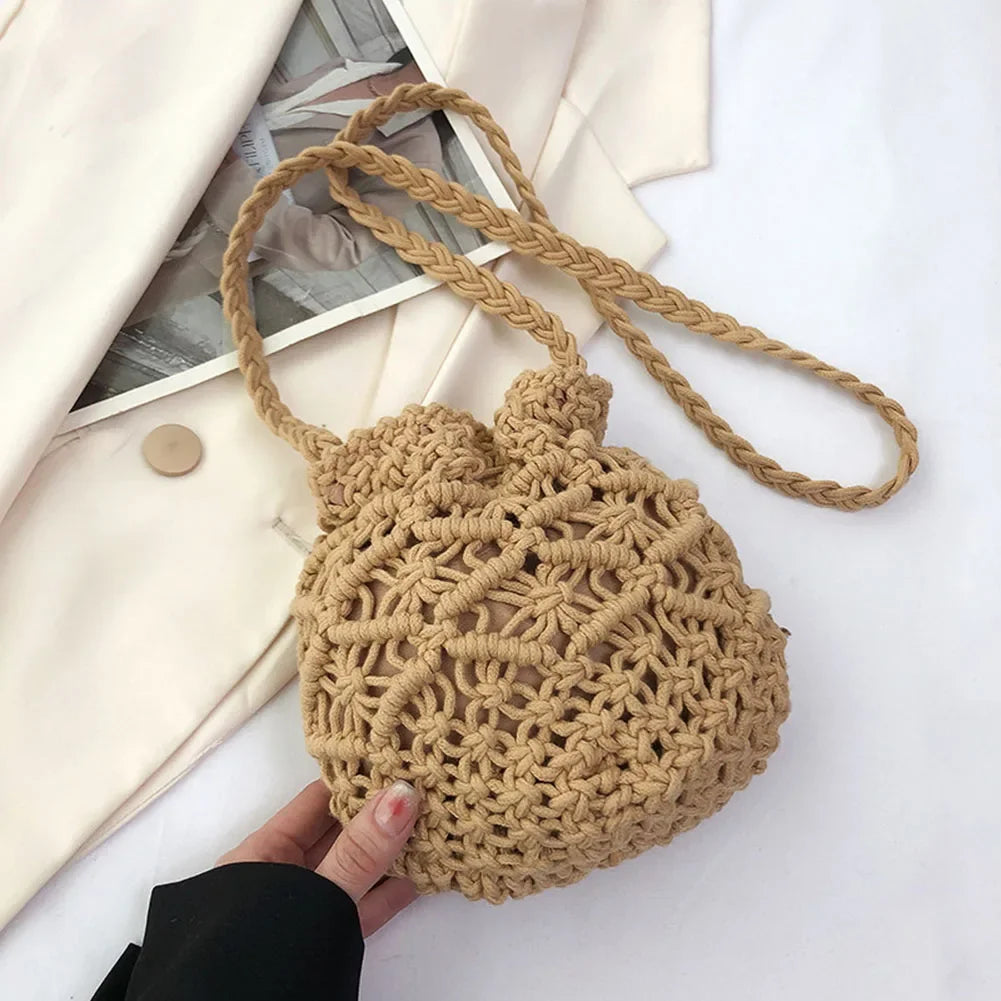 2024 New Summer Fashion Handmade Bucket Bags for Women Shoulder Crossbody Bag Female Handbag