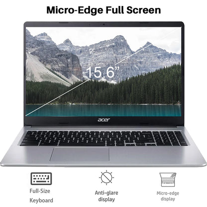 Acer 15.6" Chromebook 315 Laptop,Intel Pentium N6000,4GB RAM,384GB Storage(128GB eMMC+256GB Micro SD),HD Webcam,WiFi6,Chrome OS