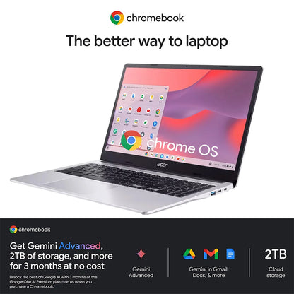 Acer 15.6" Chromebook 315 Laptop,Intel Pentium N6000,4GB RAM,384GB Storage(128GB eMMC+256GB Micro SD),HD Webcam,WiFi6,Chrome OS