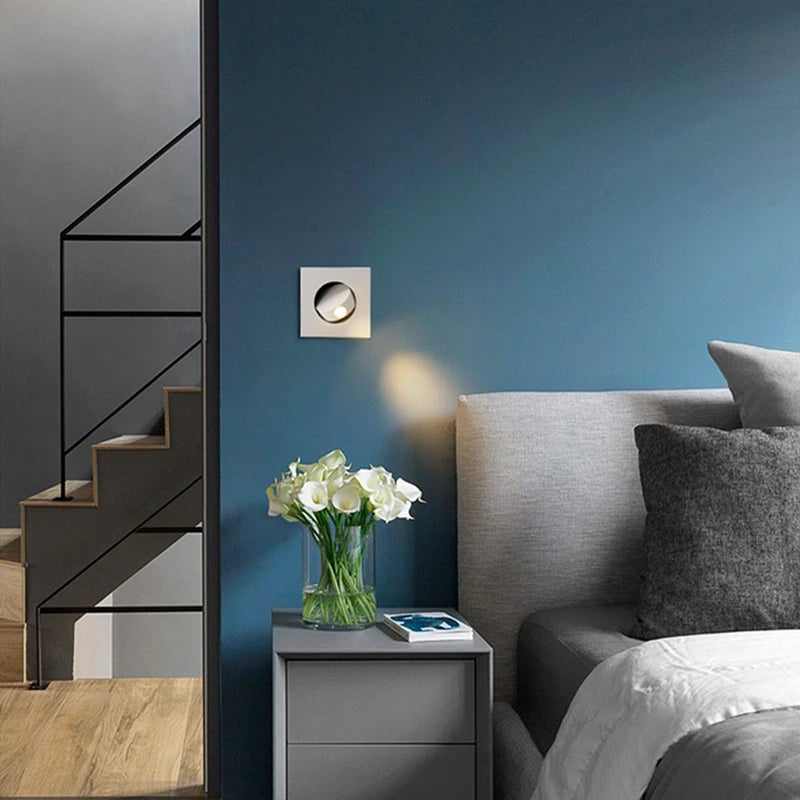 Modern LED Embedded Wall Lamp 3W 350º Rotation Bedside Sconce Bedroom Reading Hidden Decor Stair Wall Lighting Fixture AC85-265V