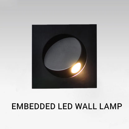 Modern LED Embedded Wall Lamp 3W 350º Rotation Bedside Sconce Bedroom Reading Hidden Decor Stair Wall Lighting Fixture AC85-265V