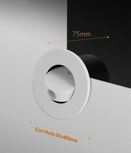 Modern LED Embedded Wall Lamp 3W 350º Rotation Bedside Sconce Bedroom Reading Hidden Decor Stair Wall Lighting Fixture AC85-265V