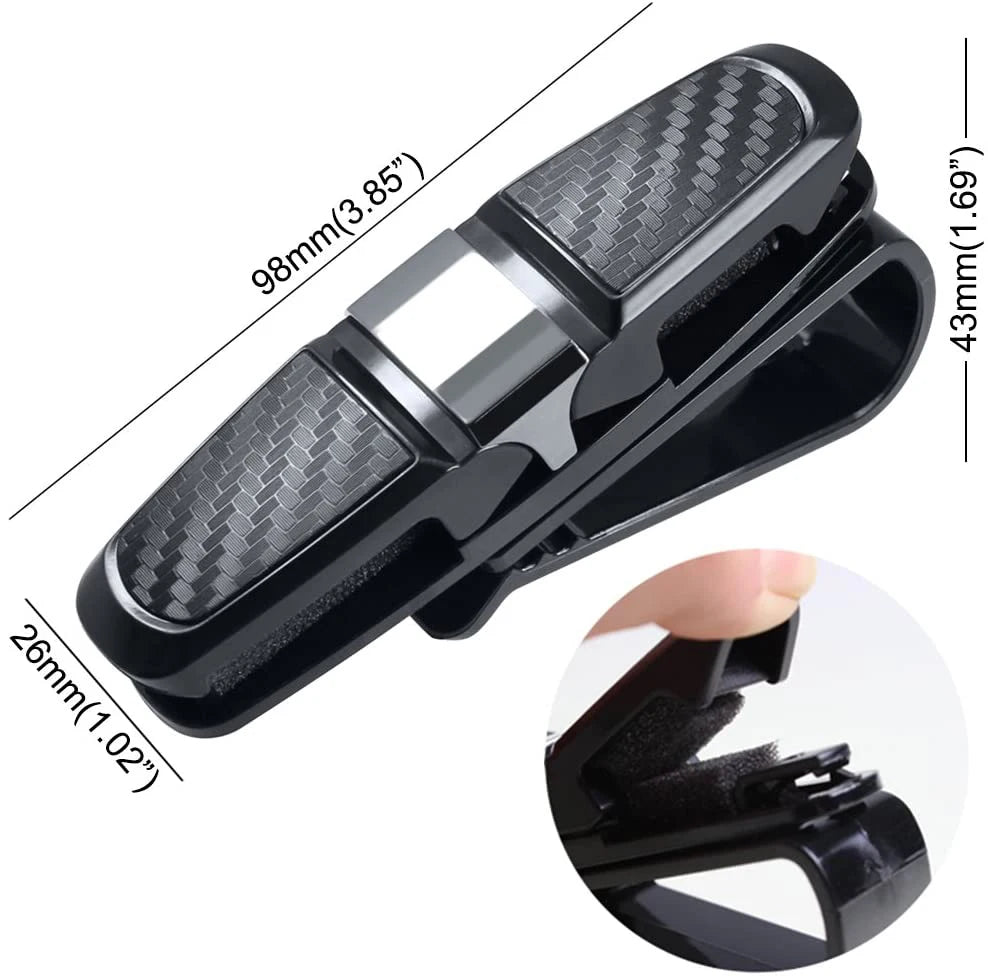 1pcs Car Glasses Holder Portable Eyeglasses Sunglasses Case Ticket Card Clamp Car Sun Visor Clip ABS Auto Accessories