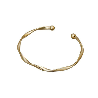 Personalized Classic Premium Retro Twisted Gold Color Metal Bracelet Women New Trend Girls Unusual Jewelry Gift Accessories
