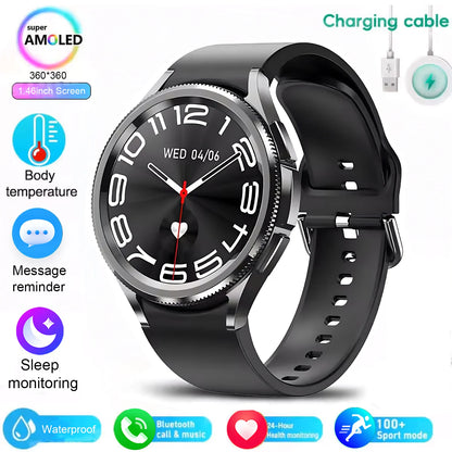 2025 New Watch 6 Smartwatch Men's AMOLED Always On Display Bluetooth Call GPS NFC Smart Watch Android IOS For Samsung Galaxy