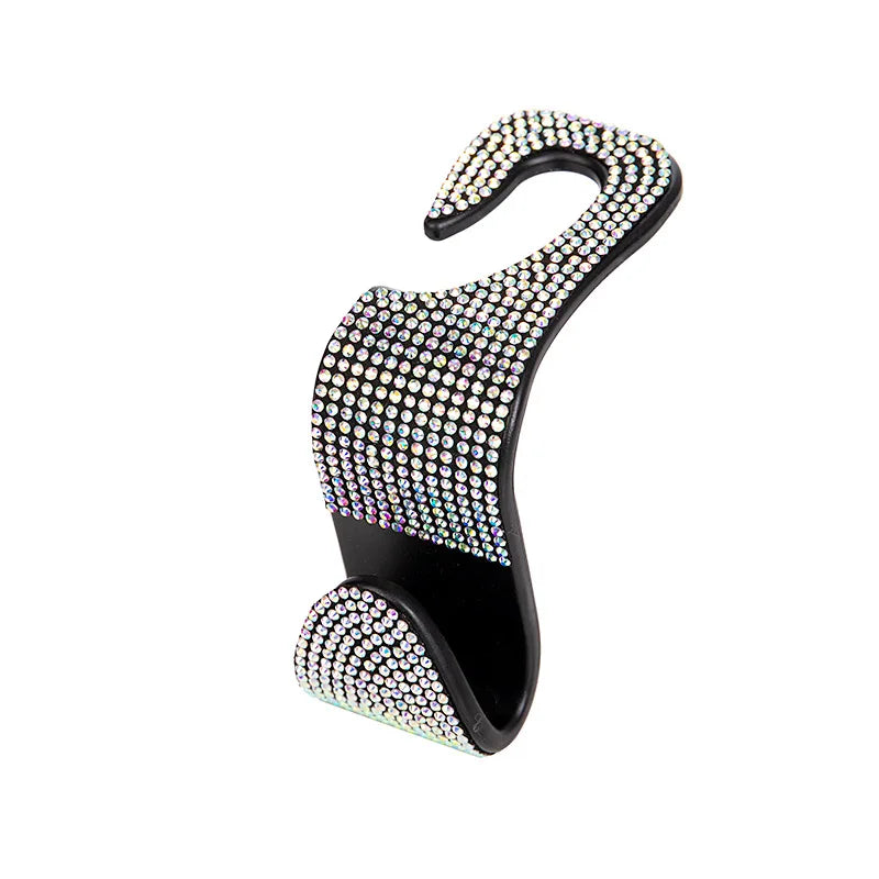 Car Storage Hook Rhinestone Car Seat Back Hook Auto Back Universal Headrest Mount Storage Holder Car Interior Accessories Decor