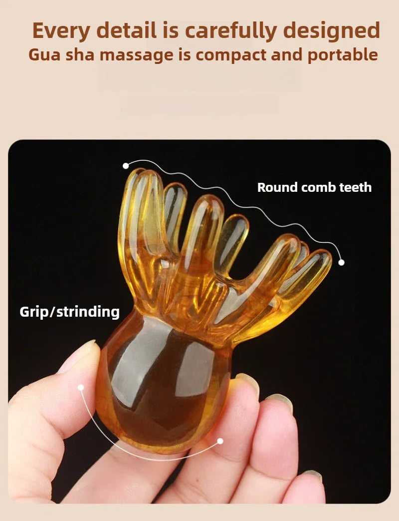 2025 New Resin Octopus Scalp Massage Comb Acupressure Meridian Therapy Hair Care Portable Relaxation Tool Natural Material