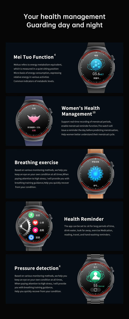 2025 New High-end Laser Detection Smart Watch Men ECG+PPG Precise Blood Pressure Heart Rate BT Call NFC For HUAWEI Health Watche