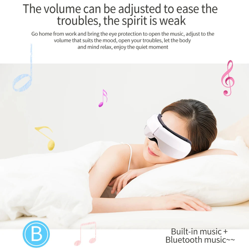 6D Smart Vibration Eye Massager Airbag Compress Eye Care Instrument Bluetooth Music Eye Massage Sleep Mask Eye Relax Fatigue