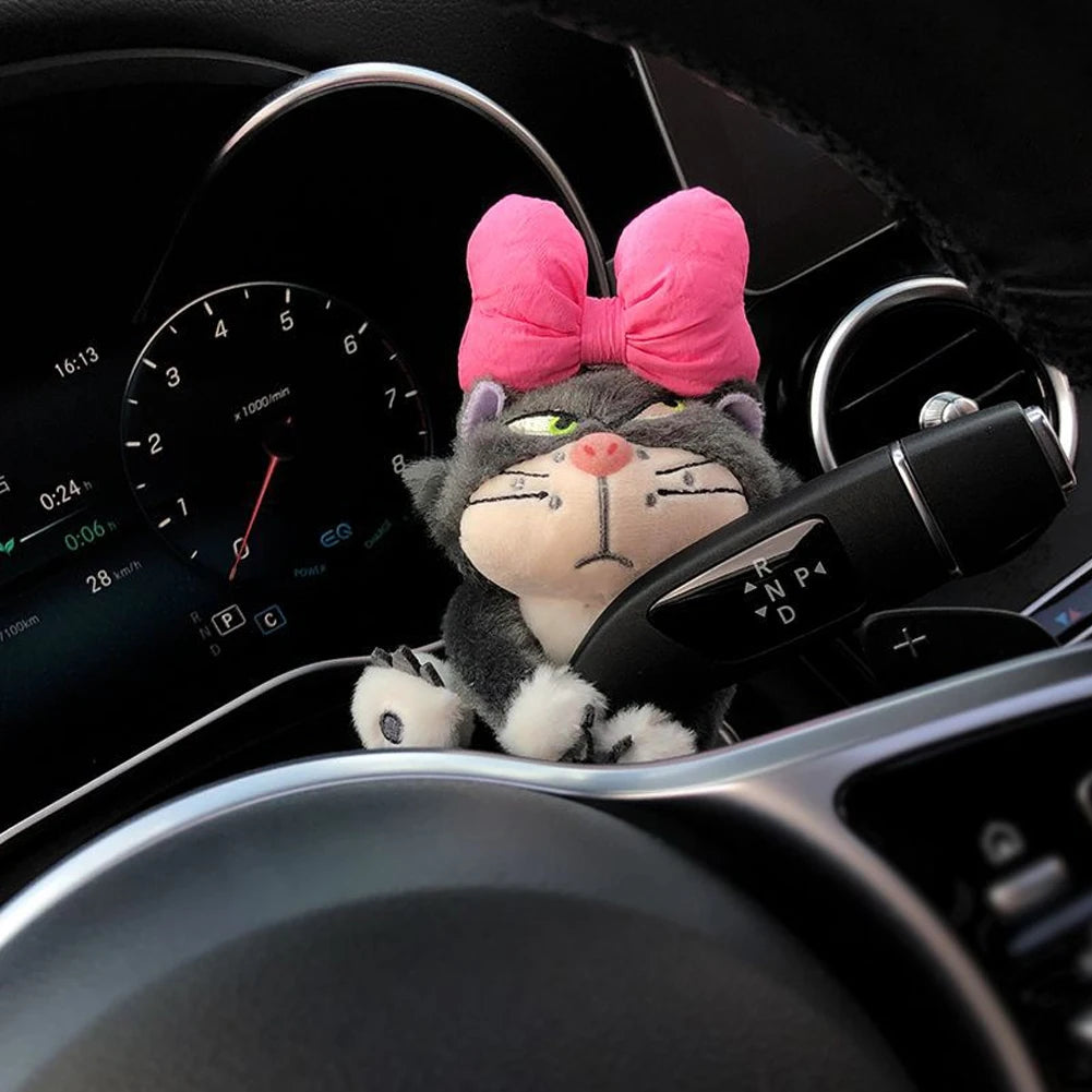 Car Windshield Wiper Decorations Cute Interior Plush Cat Doll Creative Gift Shoulder Pads Car Interior Decoration Accessories