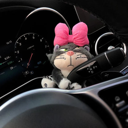 Car Windshield Wiper Decorations Cute Interior Plush Cat Doll Creative Gift Shoulder Pads Car Interior Decoration Accessories