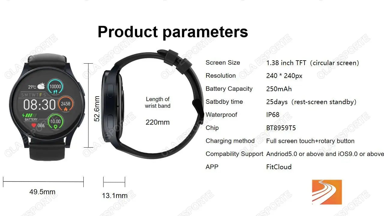 Wearable Smart Watch Bluetooth Call Waterproof Fitness Sports Mode Heart Rate Blood Oxygen Sleep Monitor smartwatch For Samsung
