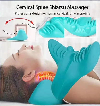 Cervical Spine Stretch Neck Shoulder Relaxer Cervical Chiropractic Traction Device Massage Pillow for Pain Relief Cervical Spine