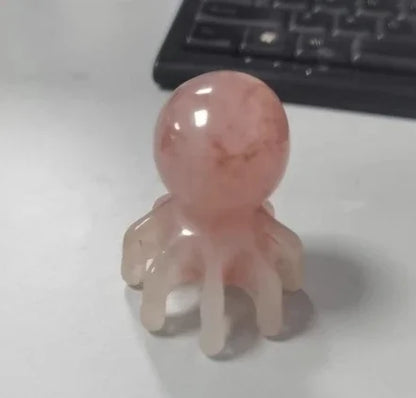 2025 New Resin Octopus Scalp Massage Comb Acupressure Meridian Therapy Hair Care Portable Relaxation Tool Natural Material