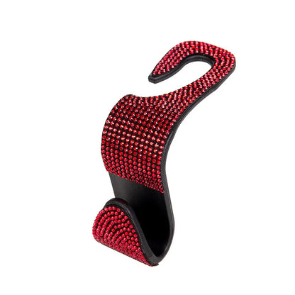 Car Storage Hook Rhinestone Car Seat Back Hook Auto Back Universal Headrest Mount Storage Holder Car Interior Accessories Decor