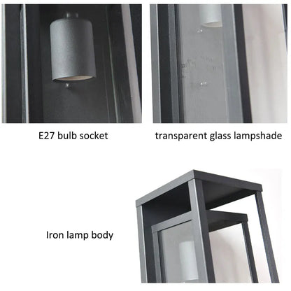 American Retro Waterproof Wall Lamp Industrial Glass Lamp Indoor Outdoor Courtyard Corridor Bar Villa Garden Decorative Lamp