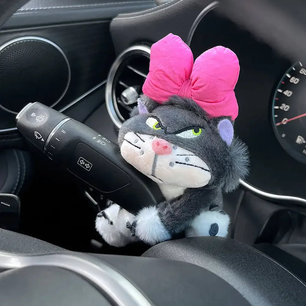 Car Windshield Wiper Decorations Cute Interior Plush Cat Doll Creative Gift Shoulder Pads Car Interior Decoration Accessories