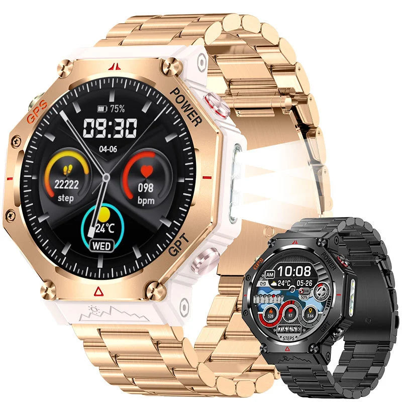 KC91 Smart Watch 530mAh Battery LED Flashlight Compass Altitude Air Pressure Bluetooth Call Fitness Tracker Wearable Devices