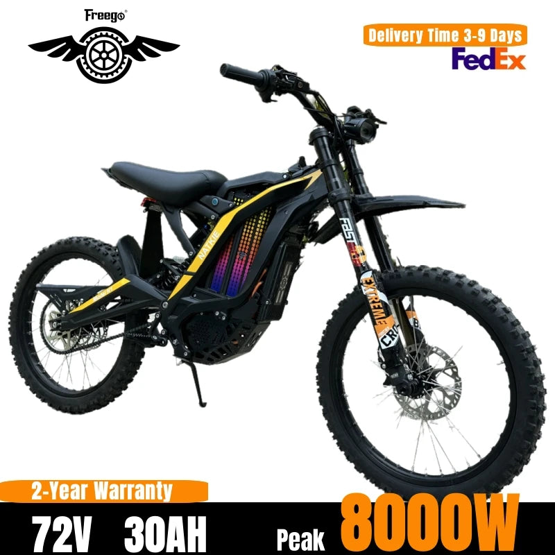 2025 New Arrival Ebike 8000W 72V 30AH N1 Electric Motorcycle 19Inch MTB Tires Electric Dirt Bike with LCD Display