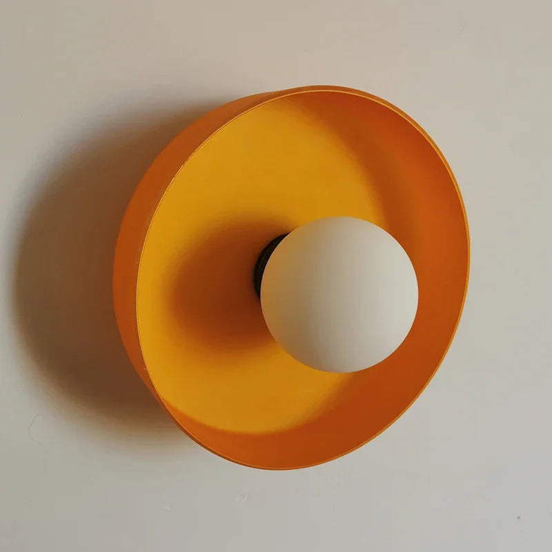 Modern Italy Designer Glass Wall Lamp for Living Room Bedroom Balcony Corridor Decor White Green Orange Lampshade Wall Light