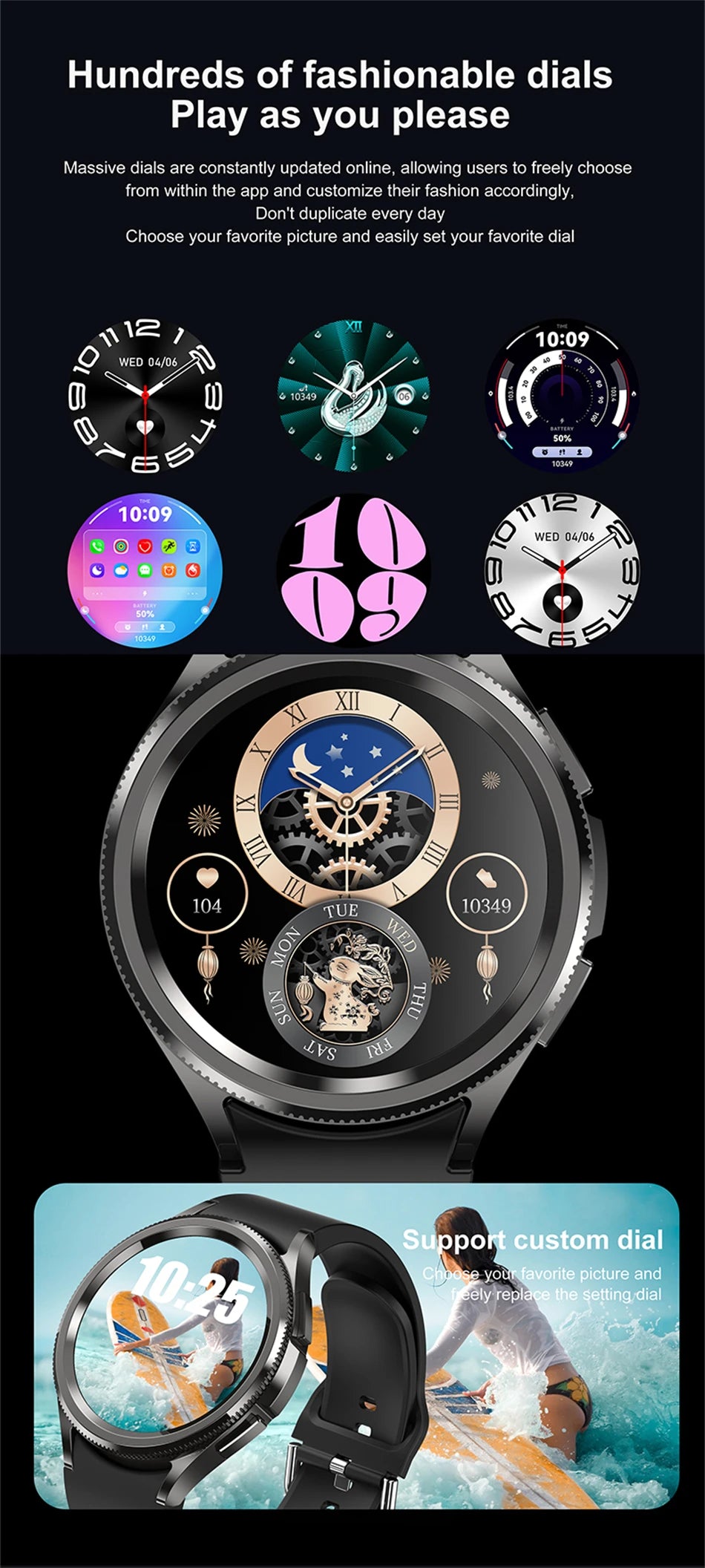 2025 New Watch 6 Smartwatch Men's AMOLED Always On Display Bluetooth Call GPS NFC Smart Watch Android IOS For Samsung Galaxy