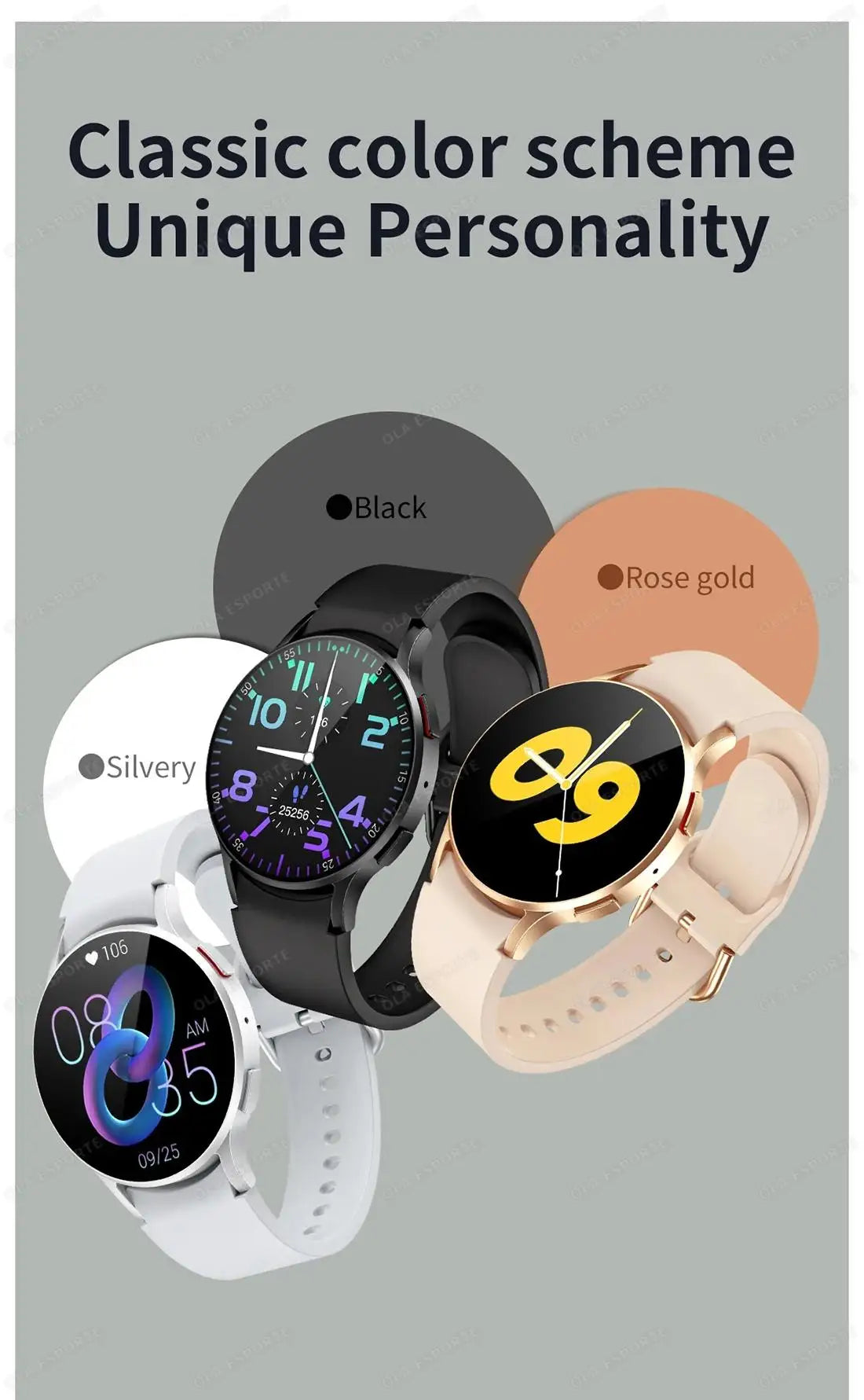 Wearable Smart Watch Bluetooth Call Waterproof Fitness Sports Mode Heart Rate Blood Oxygen Sleep Monitor smartwatch For Samsung