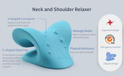 Cervical Spine Stretch Neck Shoulder Relaxer Cervical Chiropractic Traction Device Massage Pillow for Pain Relief Cervical Spine