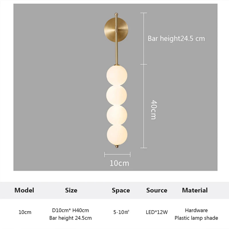 Nordic Wind Gourd Wall Lamp Minimalist LED Milky White Light For Living Room Study Bedroom Bedside Home Decoration Light Fixture
