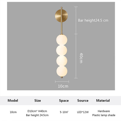 Nordic Wind Gourd Wall Lamp Minimalist LED Milky White Light For Living Room Study Bedroom Bedside Home Decoration Light Fixture